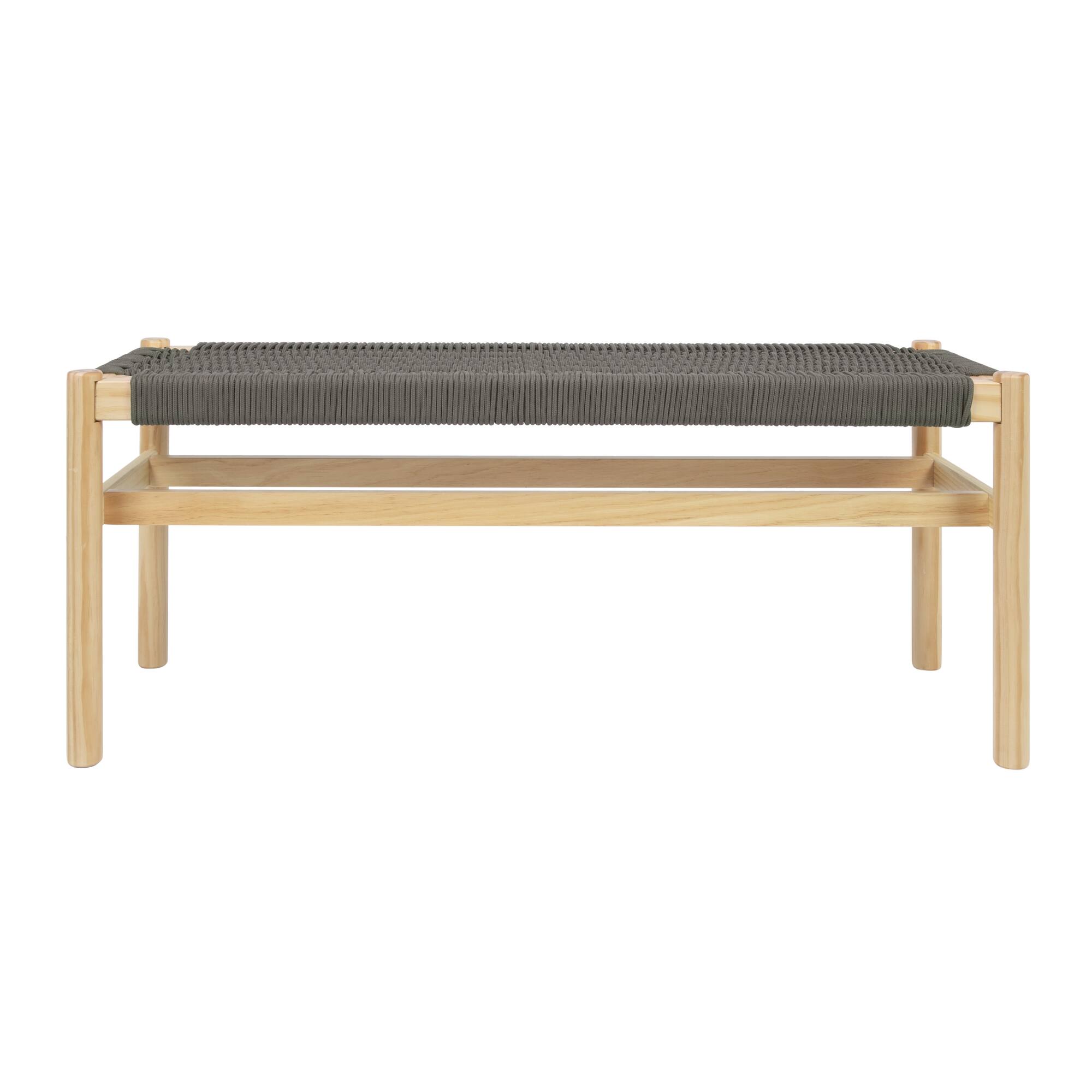 Hello Honey® Fernway 18" Solid Wood and Woven Rope Entryway Bench